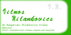 vilmos milankovics business card